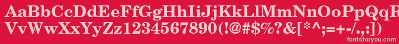 CenturySchoolbookBold Font – Pink Fonts on Red Background
