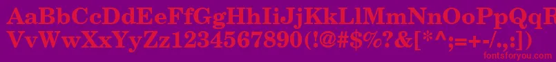 フォントCenturySchoolbookBold – 紫の背景に赤い文字