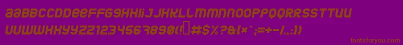 JumboItalic-Schriftart – Braune Schriften auf violettem Hintergrund