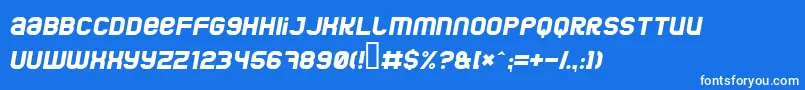 JumboItalic-fontti – valkoiset fontit sinisellä taustalla
