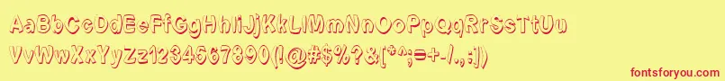 Fonte Font Formerly Known As Font – fontes vermelhas em um fundo amarelo