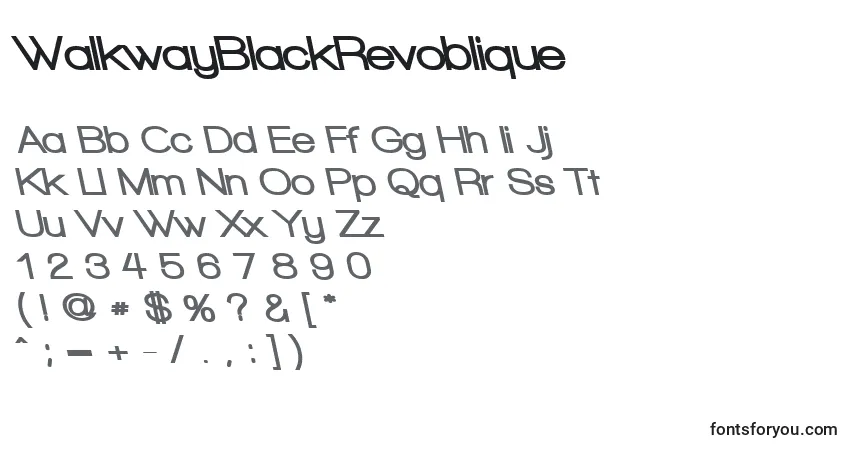 Шрифт WalkwayBlackRevoblique – алфавит, цифры, специальные символы