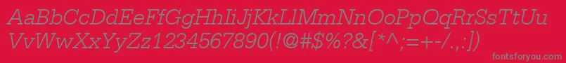 MetronLightSsiLightItalic Font – Gray Fonts on Red Background