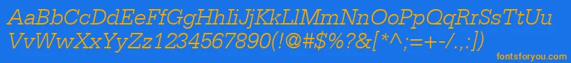 Czcionka MetronLightSsiLightItalic – pomarańczowe czcionki na niebieskim tle