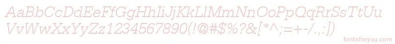 Fonte MetronLightSsiLightItalic – fontes rosa em um fundo branco