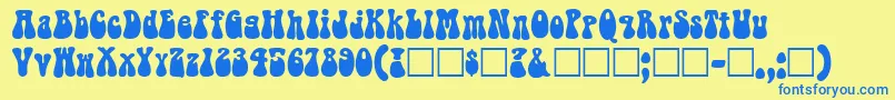 BarnabyRegular Font – Blue Fonts on Yellow Background