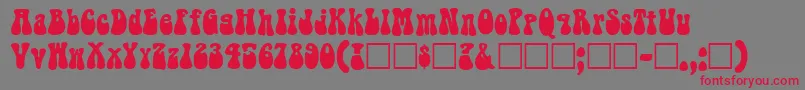 BarnabyRegular Font – Red Fonts on Gray Background