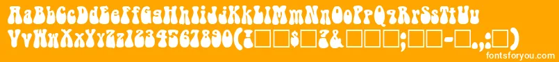 フォントBarnabyRegular – オレンジの背景に白い文字