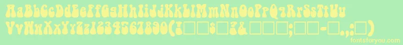 BarnabyRegular Font – Yellow Fonts on Green Background