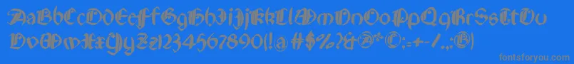 Rotundaespagna Font – Gray Fonts on Blue Background