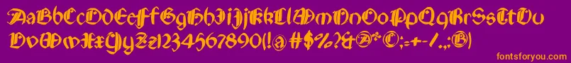 Rotundaespagna Font – Orange Fonts on Purple Background