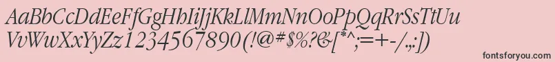 GaramondnarrowattItalic Font – Black Fonts on Pink Background