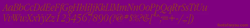 GaramondnarrowattItalic Font – Brown Fonts on Purple Background