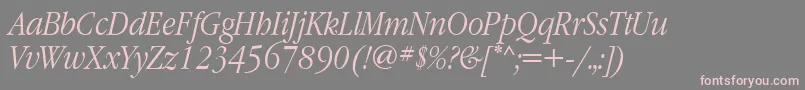 GaramondnarrowattItalic Font – Pink Fonts on Gray Background