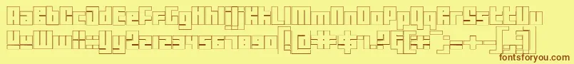 Шрифт TutorOutline – коричневые шрифты на жёлтом фоне