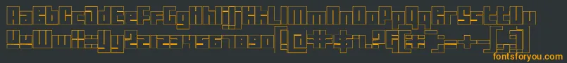 Шрифт TutorOutline – оранжевые шрифты на чёрном фоне