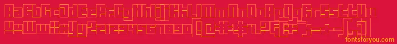 TutorOutline Font – Orange Fonts on Red Background