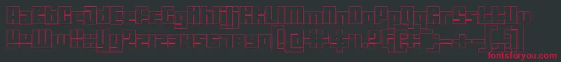 フォントTutorOutline – 黒い背景に赤い文字