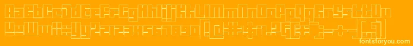 TutorOutline Font – Yellow Fonts on Orange Background