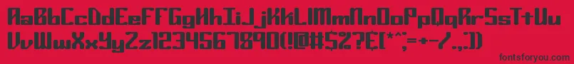 Ryuker-fontti – mustat fontit punaisella taustalla