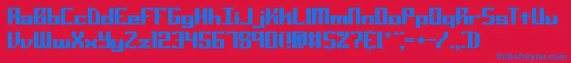 Ryuker Font – Blue Fonts on Red Background