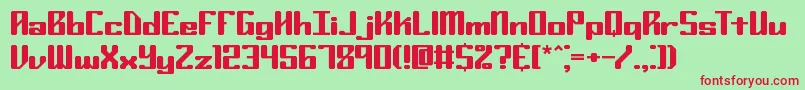 Ryuker Font – Red Fonts on Green Background