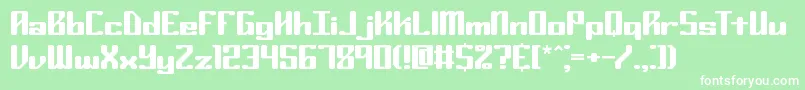 Ryuker Font – White Fonts on Green Background