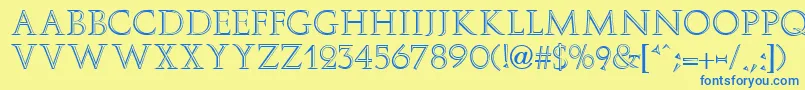 ElizaFaciaRegular Font – Blue Fonts on Yellow Background