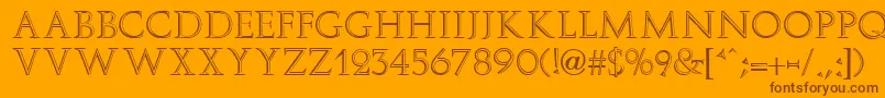 Weitere Informationen zur ElizaFaciaRegular-Schriftart ElizaFaciaRegular-Schriftart – Braune Schriften auf orangefarbenem Hintergrund