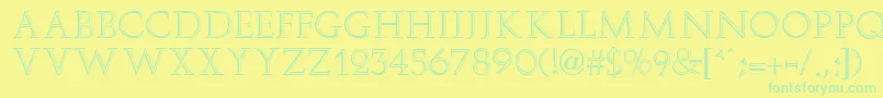 ElizaFaciaRegular Font – Green Fonts on Yellow Background