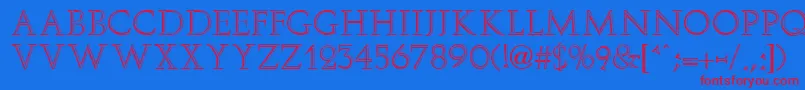ElizaFaciaRegular Font – Red Fonts on Blue Background