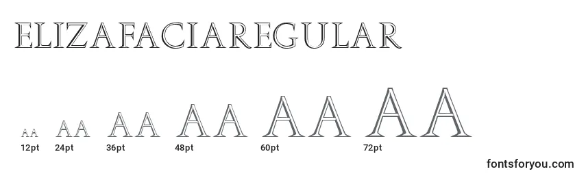 Размеры шрифта ElizaFaciaRegular
