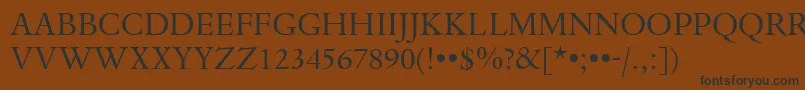 フォントDanteTitlingMtRegular – 黒い文字が茶色の背景にあります