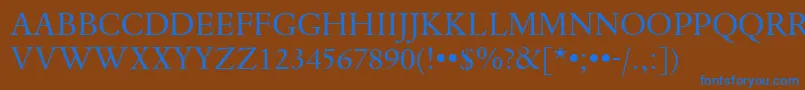 Шрифт DanteTitlingMtRegular – синие шрифты на коричневом фоне