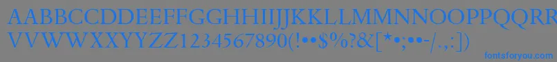 フォントDanteTitlingMtRegular – 灰色の背景に青い文字