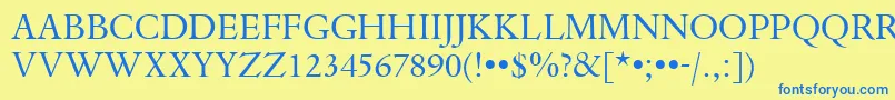 DanteTitlingMtRegular Font – Blue Fonts on Yellow Background