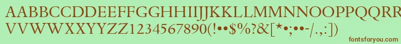 DanteTitlingMtRegular Font – Brown Fonts on Green Background