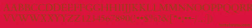 En savoir plus sur la police DanteTitlingMtRegular Police DanteTitlingMtRegular – polices brunes sur fond rouge
