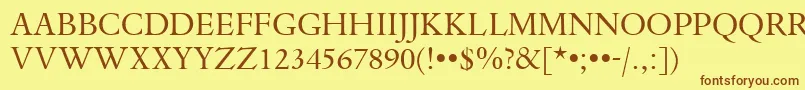 DanteTitlingMtRegular Font – Brown Fonts on Yellow Background