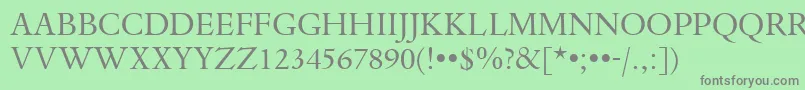 フォントDanteTitlingMtRegular – 緑の背景に灰色の文字