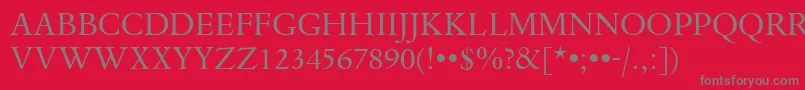 Шрифт DanteTitlingMtRegular – серые шрифты на красном фоне