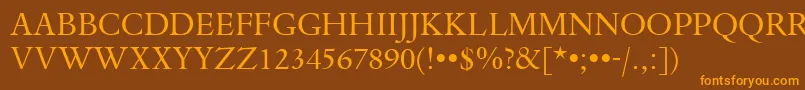 DanteTitlingMtRegular Font – Orange Fonts on Brown Background