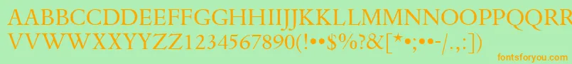 DanteTitlingMtRegular Font – Orange Fonts on Green Background