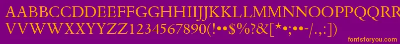 DanteTitlingMtRegular Font – Orange Fonts on Purple Background