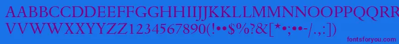 DanteTitlingMtRegular Font – Purple Fonts on Blue Background