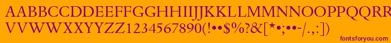 DanteTitlingMtRegular Font – Purple Fonts on Orange Background