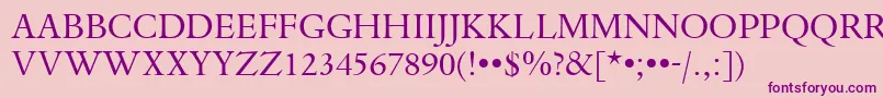 DanteTitlingMtRegular Font – Purple Fonts on Pink Background