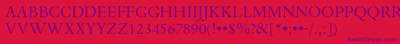 DanteTitlingMtRegular Font – Purple Fonts on Red Background