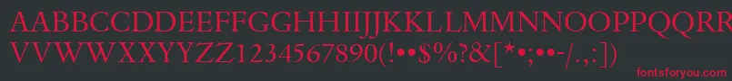 フォントDanteTitlingMtRegular – 黒い背景に赤い文字