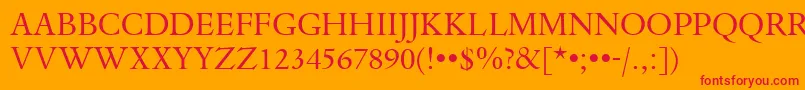 DanteTitlingMtRegular Font – Red Fonts on Orange Background